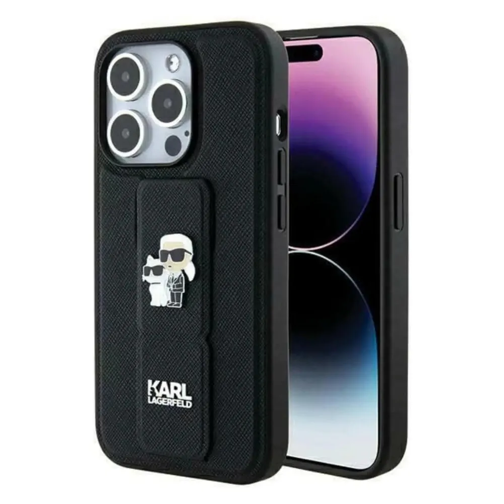 Karl Lagerfeld KLHCP13LGSAKCPK iPhone 13 Pro / 13 6.1" czarny/black hardcase Gripstand Saffiano Karl