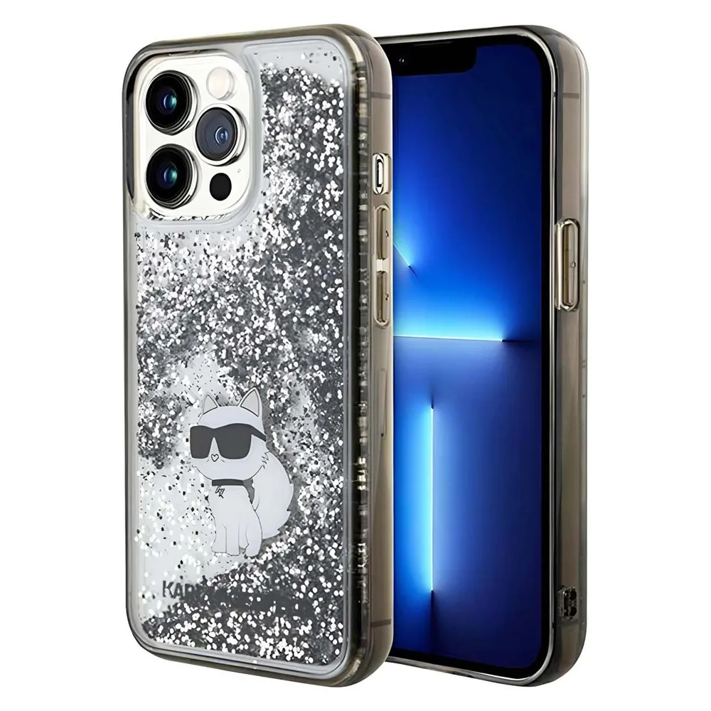 Karl Lagerfeld KLHCP13LLKCNSK iPhone 13 Pro / 13 6.1" transparent hardcase Liquid Glitter Choupette