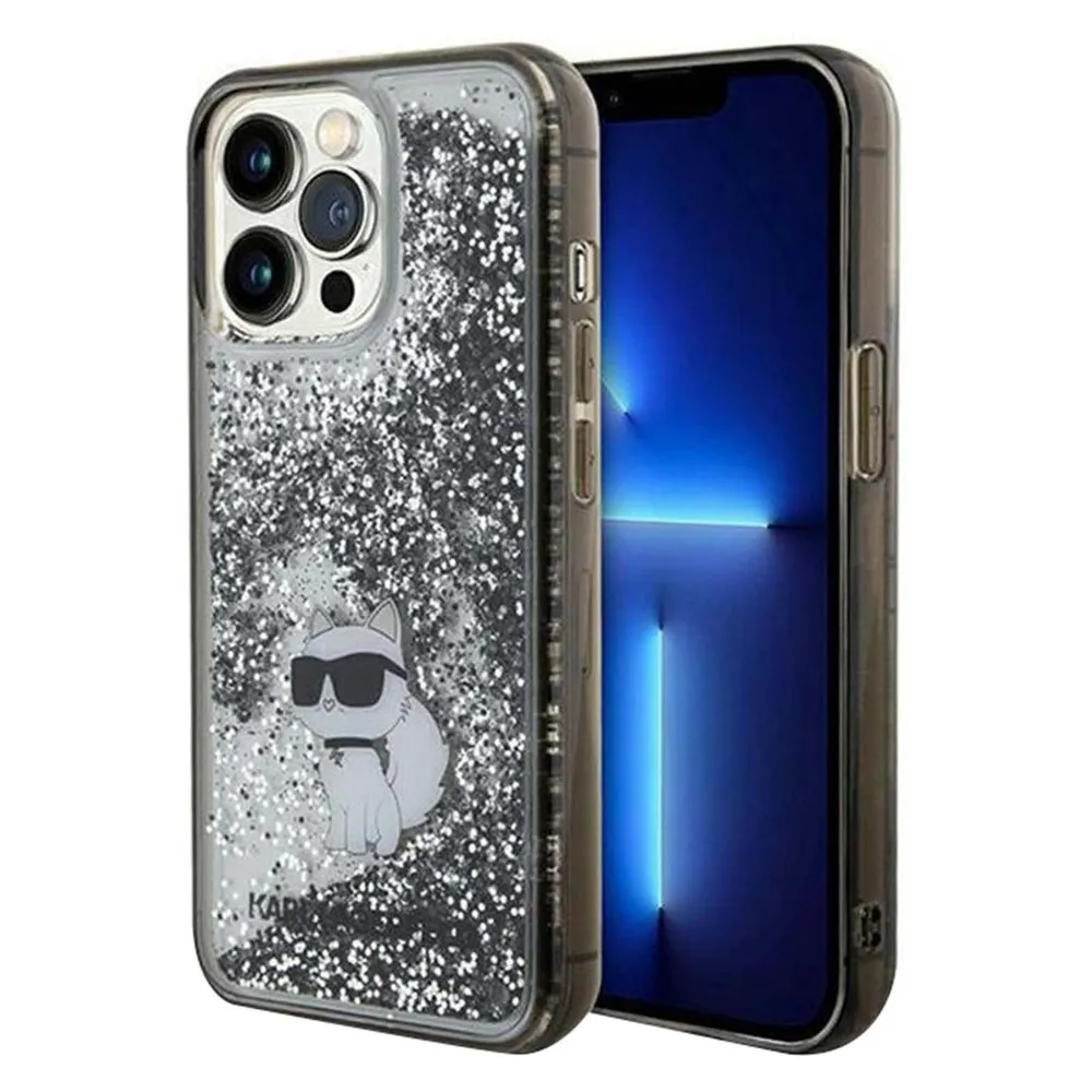 Karl Lagerfeld KLHCP13XLKCNSK iPhone 13 Pro Max 6.7" transparent hardcase Liquid Glitter Choupette