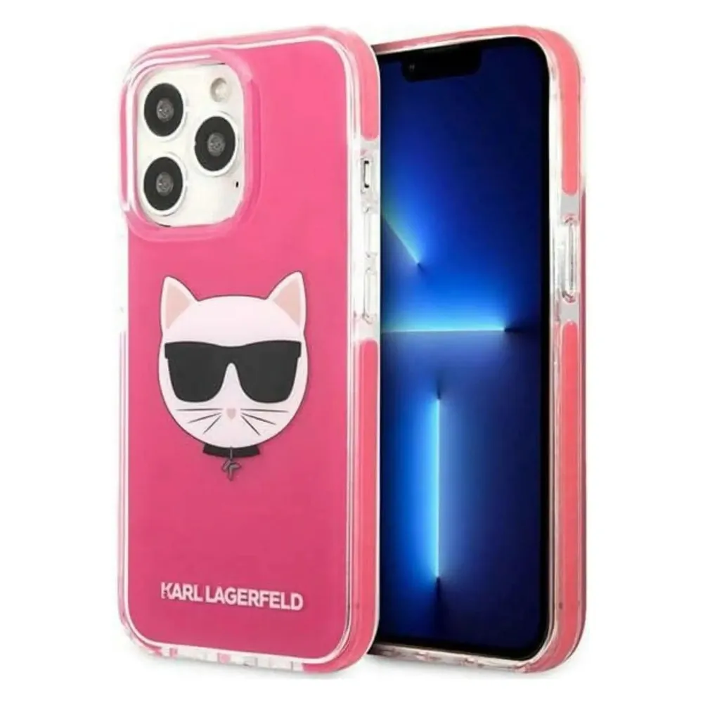 Karl Lagerfeld Hard Cover TPE Choupette Head Case Fuchsia, for iPhone 13 Pro Max, KLHCP13XTPECPI