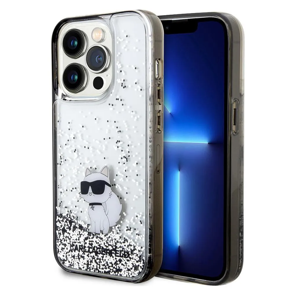 Karl Lagerfeld KLHCP14LLKCNSK iPhone 14 Pro 6.1" transparent hardcase Liquid Glitter Choupette