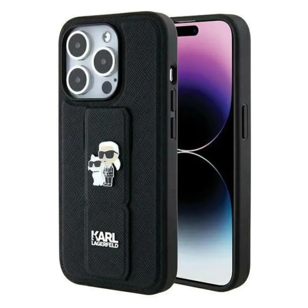 Karl Lagerfeld KLHCP14XGSAKCPK iPhone 14 Pro Max 6.7" czarny/black hardcase Gripstand Saffiano Karl&