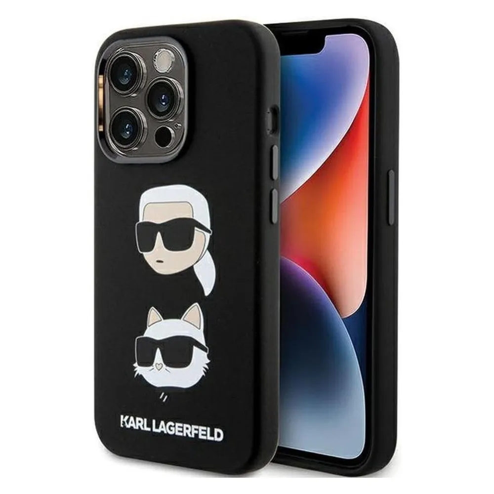Karl Lagerfeld KLHCP15LSDHKCNK iPhone 15 Pro 6.1" czarny/black Silicone Karl&Choupette Head