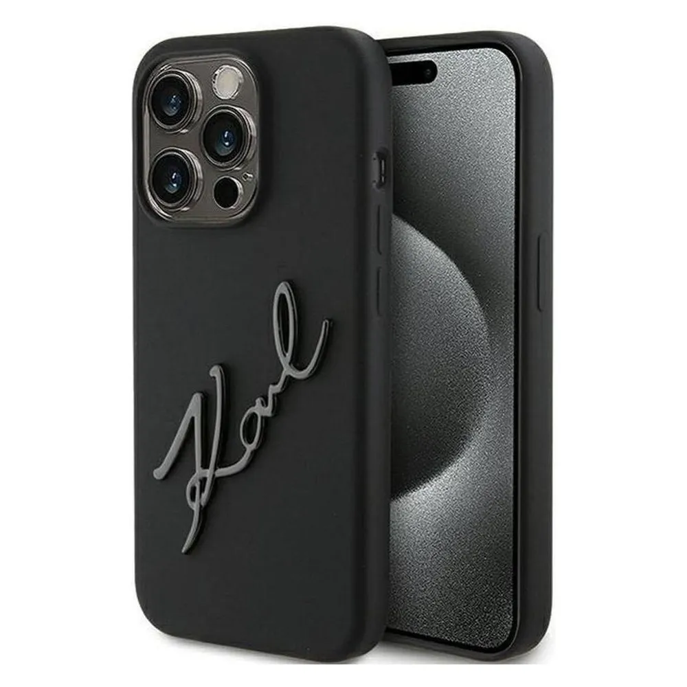 Karl Lagerfeld KLHCP15LSKSBMCK iPhone 15 Pro 6.1" czarny/black hardcase Silicone Karl Script