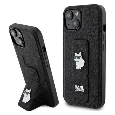 Karl Lagerfeld KLHCP15SGSACHPK iPhone 15 6.1" czarny/black hardcase Gripstand Saffiano Choupette Pin