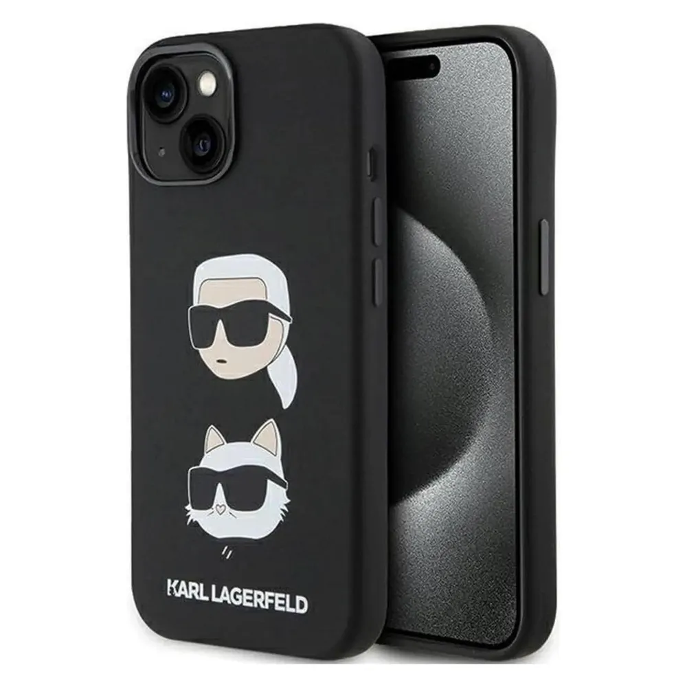 Karl Lagerfeld KLHCP15SSDHKCNK iPhone 15 6.1" czarny/black Silicone Karl&Choupette Head