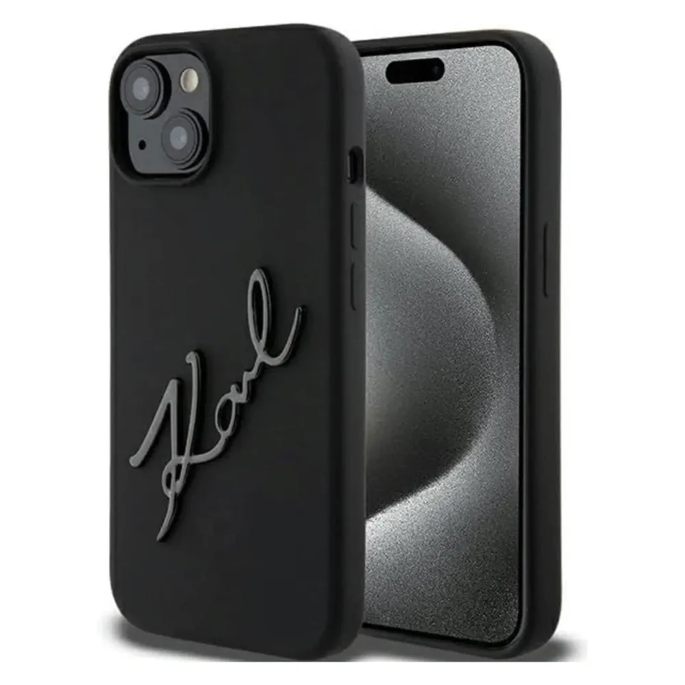 Karl Lagerfeld KLHCP15SSKSBMCK iPhone 15 6.1" czarny/black hardcase Silicone Karl Script