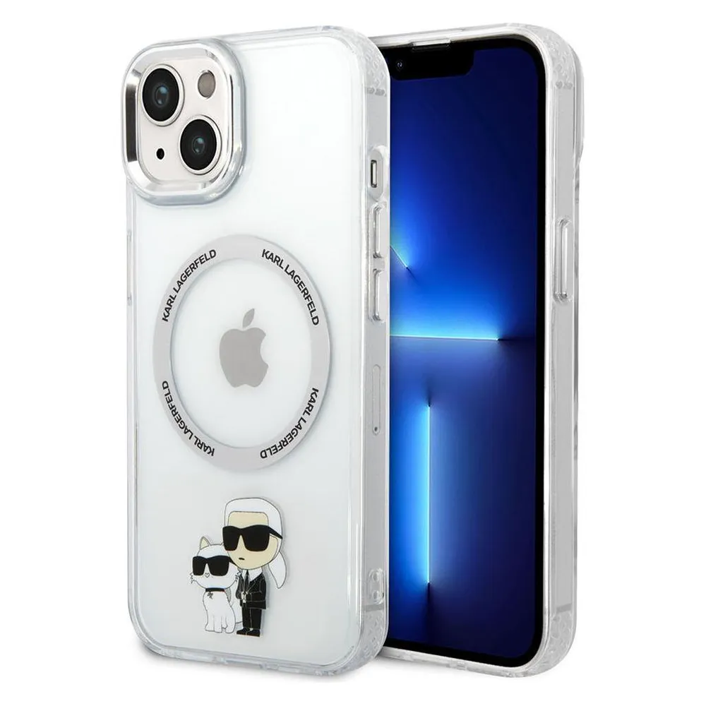 Karl Lagerfeld IML Karl and Choupette NFT MagSafe Case for iPhone 15 Transparent