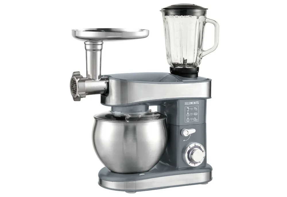 KB Elements Küchenmaschine ELK75LP, 2000 W, 6 l Schüssel, GS-zertifizierter Standmixer, 6 x Nudelaufsätzen