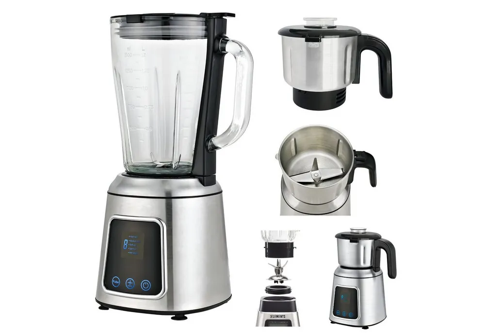 KB Elements Standmixer ELK303G, 600 W, Full-Touch-Display mit 5 Geschwindigkeiten, Voll-Kupfer-Motor