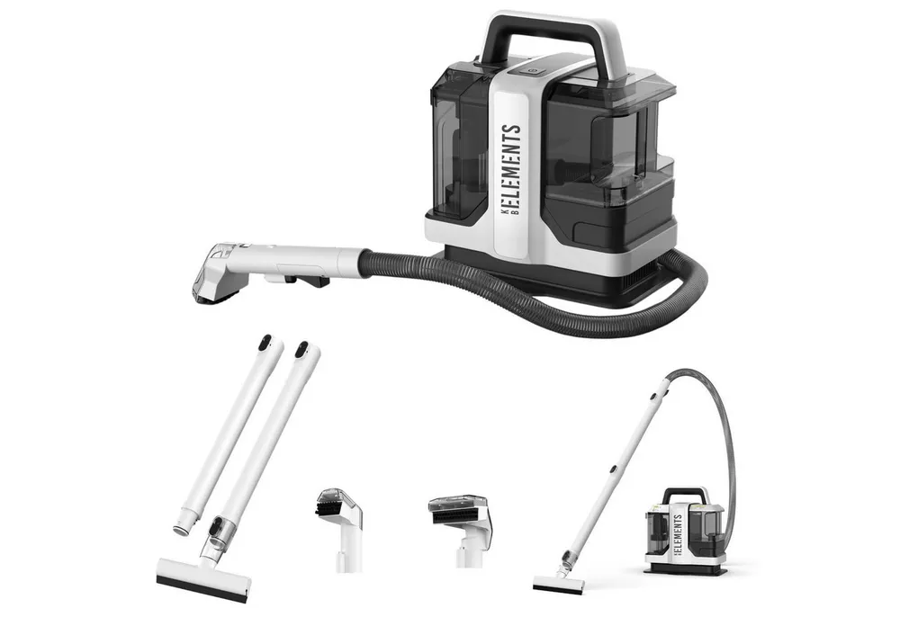 KB Elements Wasch-Sauger Teppichreinigungsgerät, Polsterreiniger gerät, Waschsauger, ELK223VSW, 750,00 W, Beutellos, Fenster- und Fliesenaufsatz, 750 Watt, 5 Meter Kabellänge
