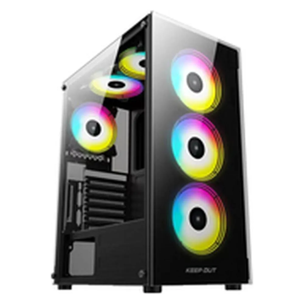 PC-Gehäuse KeepOut XC-210 Glass ARGB ATX Micro-ATX ITX Schwarz PC-Gehäuse KeepOut XC-210 Glass ARGB 3x120mm Lüfter Gaming