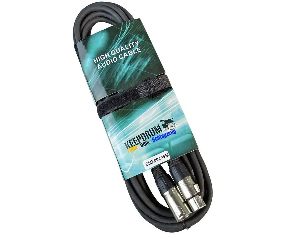 keepdrum keepdrum 10m DMX Kabel 3-pol XLR 100Ohm Elektro-Kabel, (1000 cm), DMX-Kabel 10 m