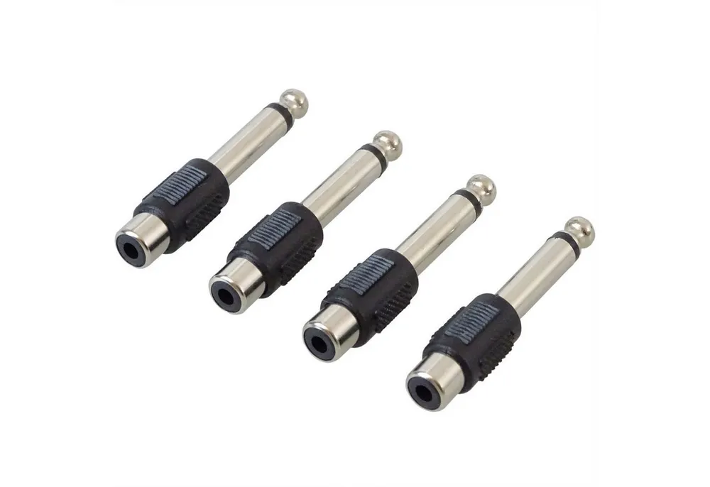 keepdrum keepdrum ADA050 Adapter RCA Cinch - 6,3 Klinke 4 Stück Audio-Adapter 6,35-mm-Klinke zu RCA, Hochwertige Verarbeitung
