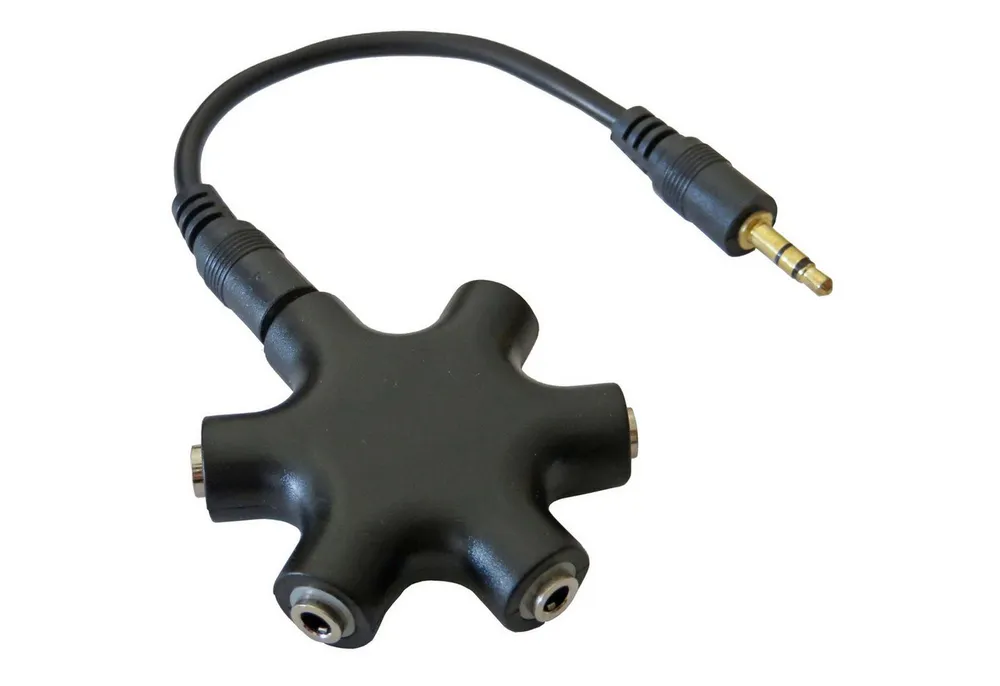 keepdrum keepdrum ADA067 5-fach Verteiler Splitter mehrfach Y-Adapter Audio-Adapter 3,5-mm-Klinke zu 3,5-mm-Klinke, 5-fach Audio Verteiler