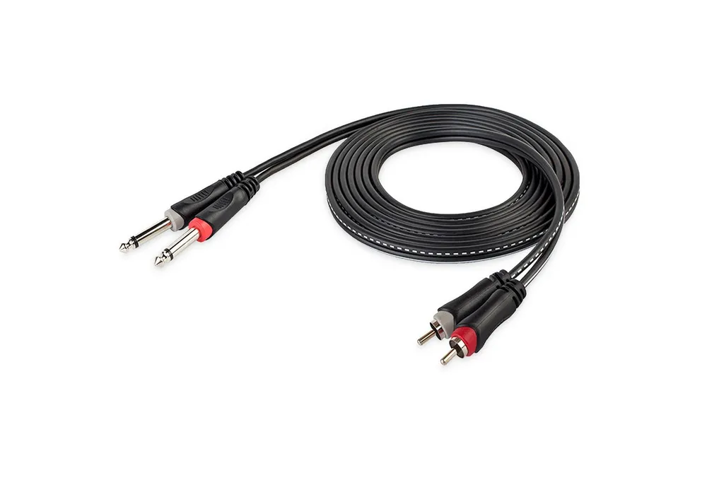 keepdrum keepdrum Adapter-Kabel ac017b 2x RCA Cinch zu 2x 6,35mm TS-Klinke 2m Audio-Kabel, 2x 3,6mm Klinkenstecker, zu 2x RCA Cinch (200 cm), Adapter-Kabel