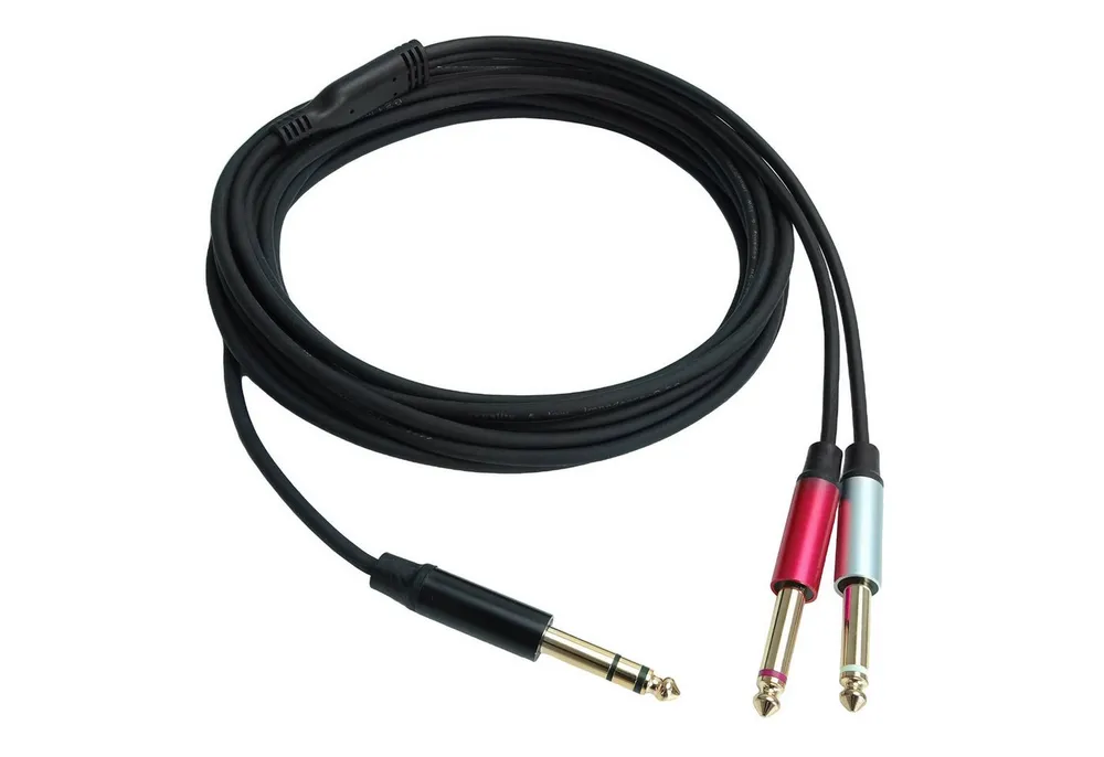 keepdrum keepdrum Splitter-Kabel AC048M 6,35mm Klinke 1x Stereo zu 2x Mono 5m Audio-Adapter 6,35-mm-Klinke zu 6,35-mm-Klinke, 500 cm, Audio-Splitter Kabel Klinke Stereo zu 2x Mono