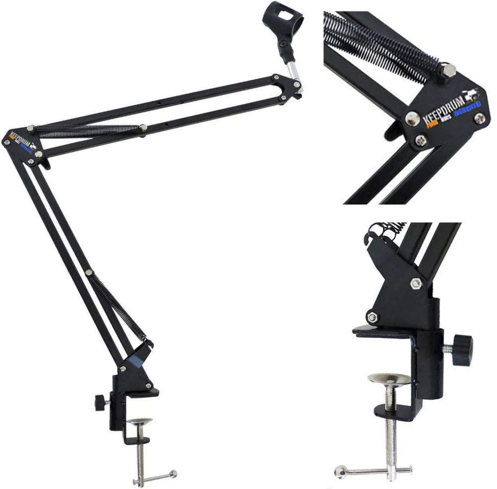 keepdrum Mikrofonständer keepdrum NB35 Mikrofonstativ Tisch-Mikrofonarm, (Inklusive Mikrofonklammer), Ideal für Podcaster, Rundfunk, Broadcasts oder Gaming