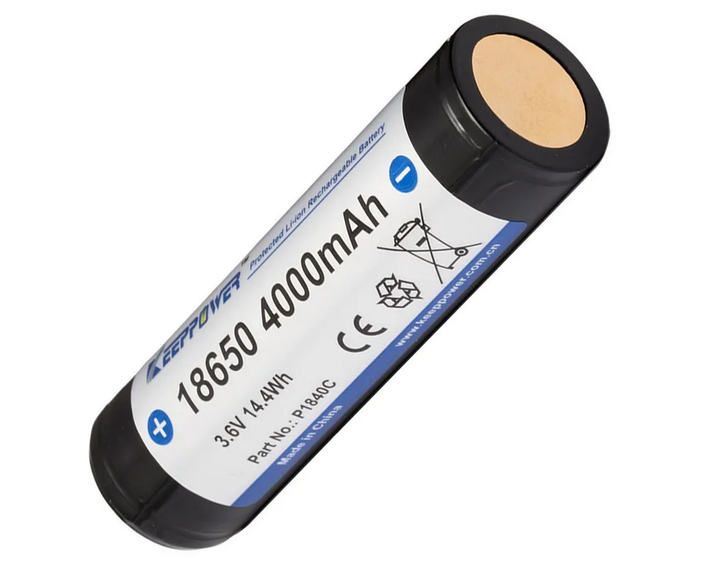 Keeppower 18650 - 4000mAh 3,6V (P1840C) - geschützter Li-Ion-Akku Akku