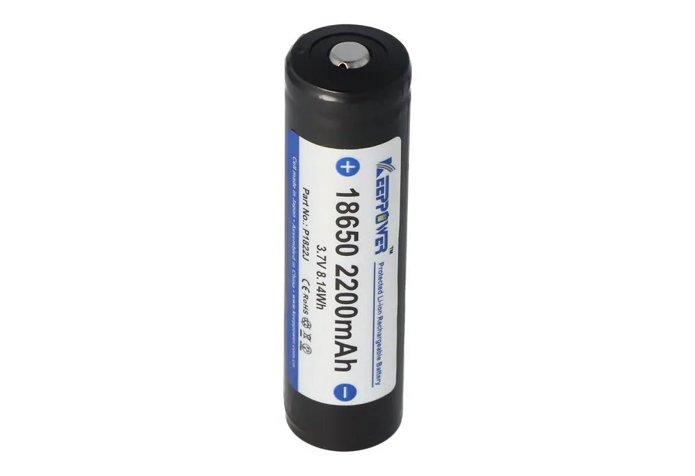 Keeppower Keeppower 18650 - 2200mAh, 3,7V Li-Ion-Akku geschützt 68,9x18,5mm Akku 2200 mAh (3,7 V)