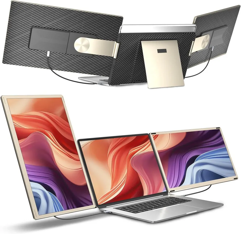 KEFEYA Dual-Screen-Laptop-Bildschirm-Extender Laptop-Bildschirmerweiterung Portabler Monitor (16 cm/15.6 ", 1920x1080 px, Full HD, 60 Hz, HDR, Als Einzelbildschirm nutzbar, passend für Laptops von 13-17,3 Zoll)