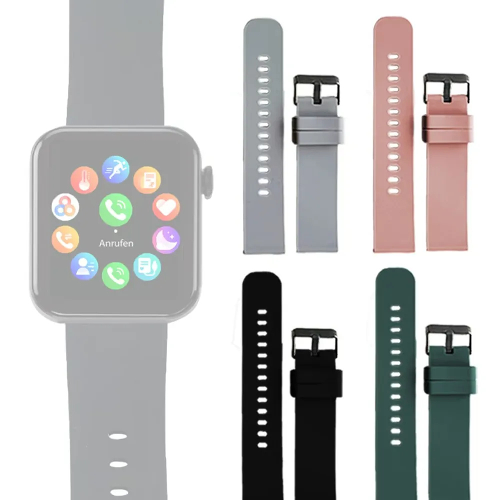 Kendox LifeTracker Ersatzarmbänder-Set – 4 Farben – Weiches Silikon – Geeignet für Smartwatches und Fitnessuhren