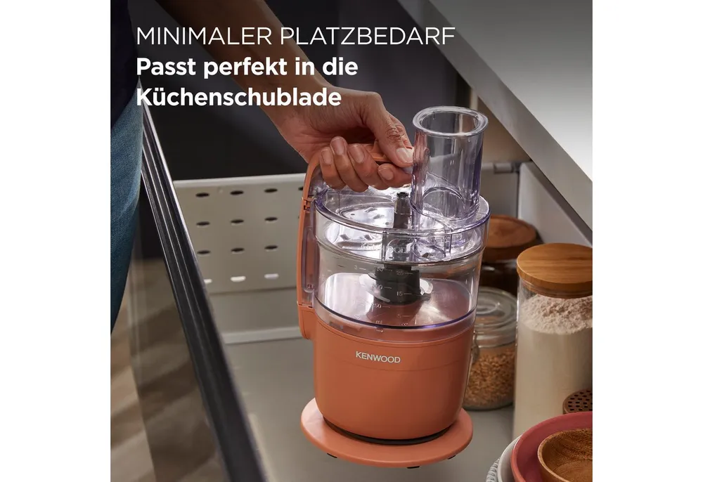 KENWOOD Küchenmaschine FDP23.140RD - Multipro Go, Express-Serve, 1,3 l Behälter, 900W, Rot, 900 W, 0,7 l Schüssel, Kompakt-Küchenmaschine zum Schneiden, Reiben, Pürieren & Teig Kneten