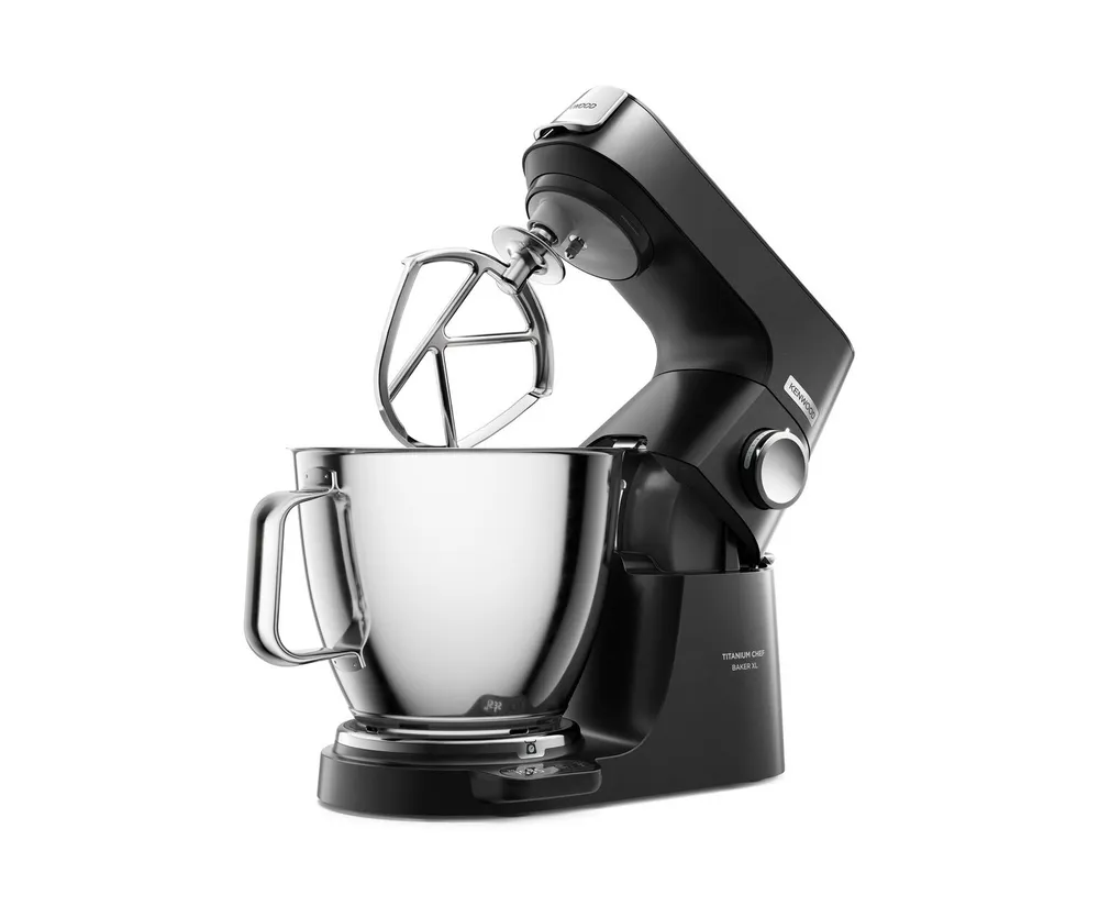 KENWOOD Küchenmaschine Titanium Chef Baker XL KVL85.004BK, EasyWeigh™-Waage, 1200W, schwarz, 1200 W, 7 l Schüssel, 3-teiliges Patisserie-Set, Flexi-Element, 5l & 7l Rührschüssel, Spatel