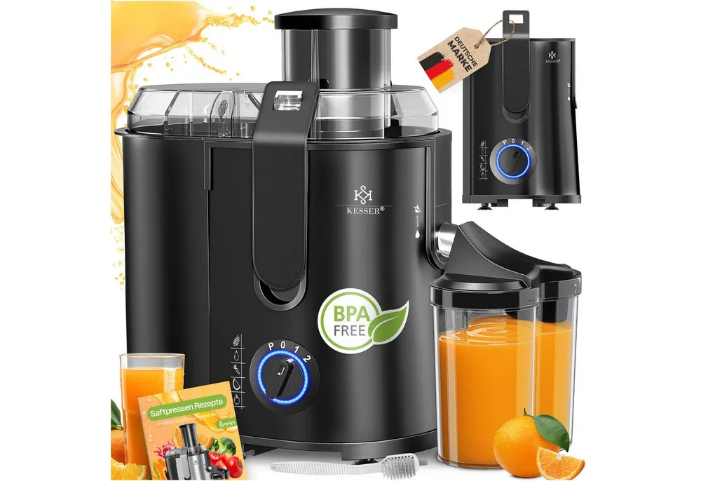 KESSER Entsafter, 1100 W, Entsafter für Obst und Gemüse aus Edelstahl 1100W
