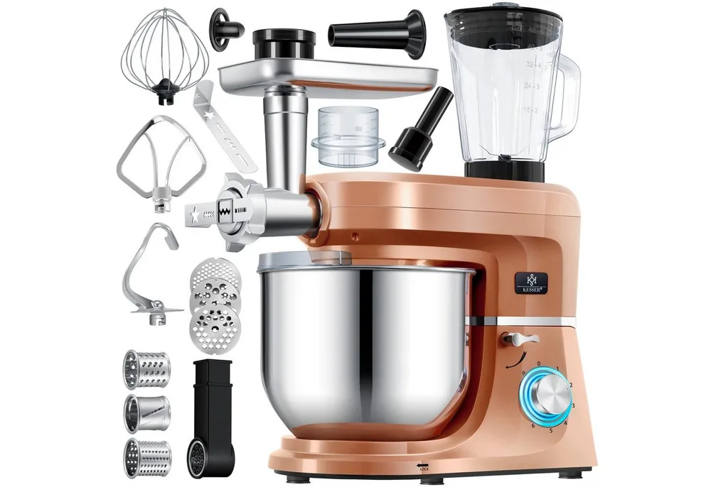 KESSER Küchenmaschine, Universal Küchenmaschine K-KM 3000 mit Fleischwolf Knetmaschine 5,5L