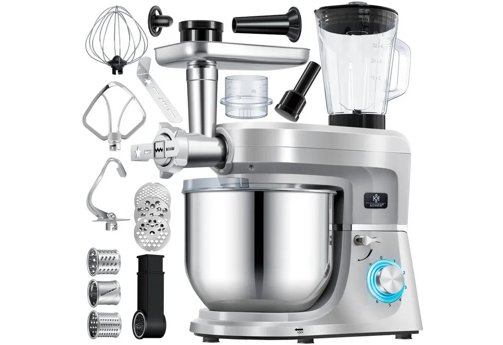 KESSER Küchenmaschine, Universal Küchenmaschine K-KM 3000 mit Fleischwolf Knetmaschine 5,5L