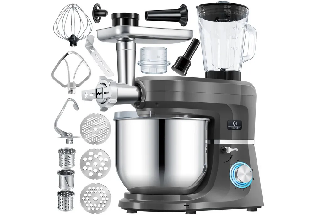 KESSER Küchenmaschine, Universal Küchenmaschine K-KM 3000 mit Fleischwolf Knetmaschine 5,5L