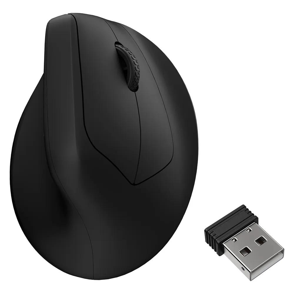 Keychron M5 Kabellose Vertikalmaus 30000 DPI PixArt 3950 Schwarz Seitenscrollrad