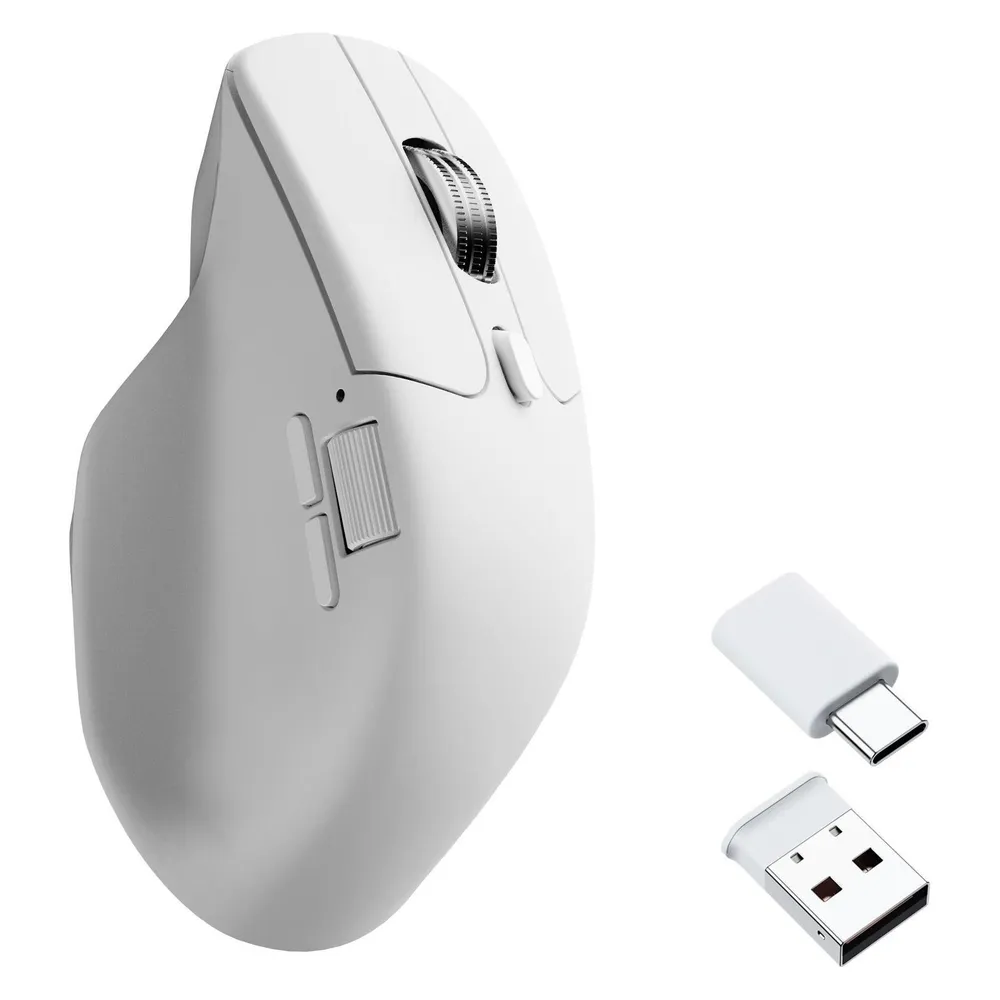 Maus Keychron M6 Wireless 2.4 GHz Bluetooth 12000 DPI Weiß Silent Metallrad
