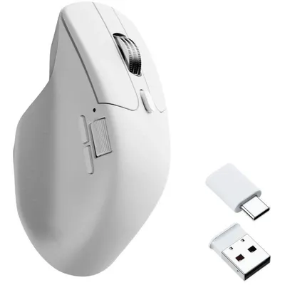 Maus Keychron M6 Wireless 2.4 GHz Bluetooth 12000 DPI Weiß Silent Metallrad