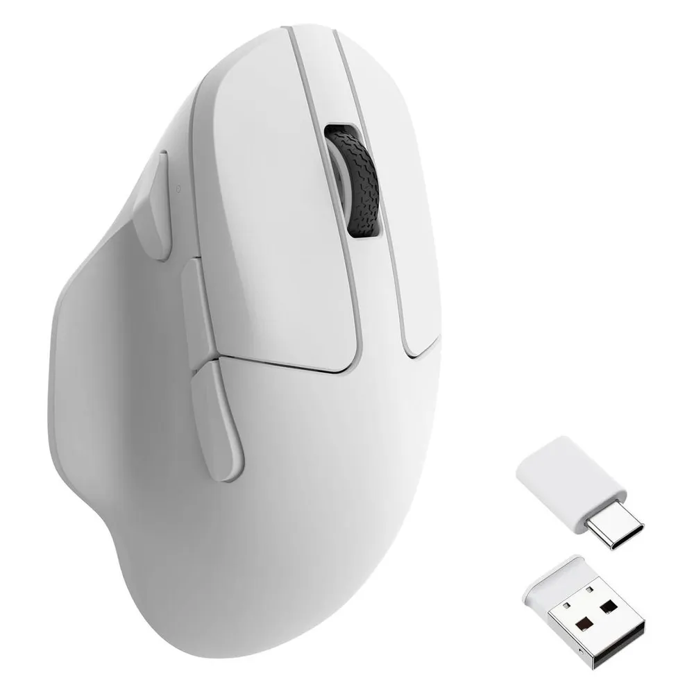 Ratón Keychron M7-A3 Bluetooth USB-C 26000 DPI Blanco Ergonómico 5 Botones