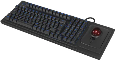 KeySonic KSK-8202ELU-T (UK) mechanische Full-Size Tastatur mit großem Trackball | 61103 | QWERTY UK Layout - H