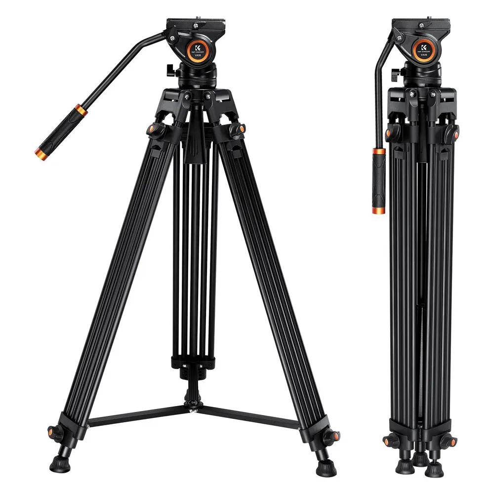 Videostativ K&F CONCEPT VA18 mit VH081 Fluidkopf Aluminium 8 kg 184 cm