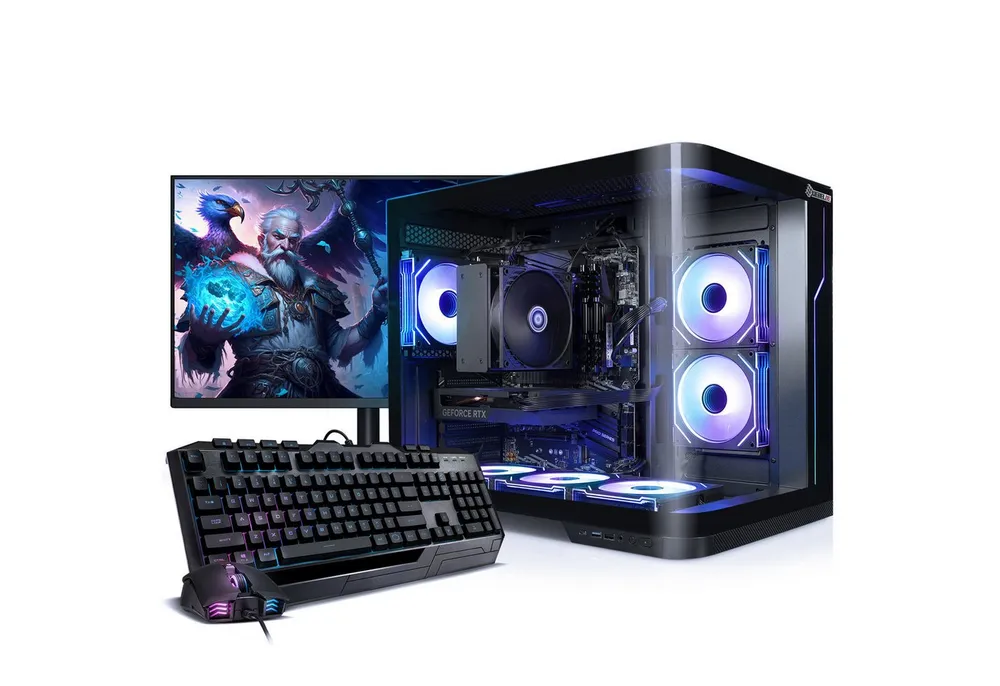 Kiebel Curve VII Gaming-PC-Komplettsystem (27", AMD Ryzen 7 AMD Ryzen 7 5700X, RTX 5060, 16 GB RAM, 1000 GB SSD, ARGB-Beleuchtung, WLAN)