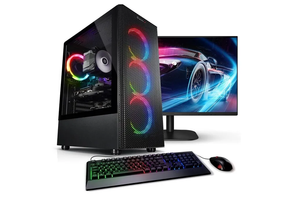 Kiebel Total V PC-Komplettsystem (27", AMD Ryzen 5 AMD Ryzen 5 5500, RTX 5060, 32 GB RAM, 1000 GB SSD, ARGB-Beleuchtung, WLAN)