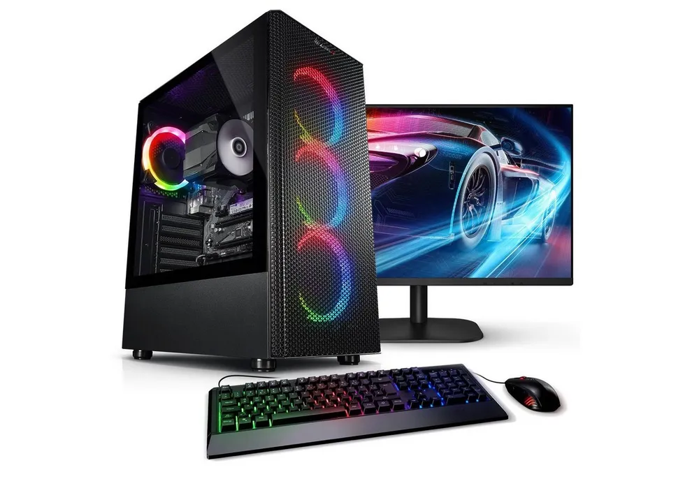 Kiebel Viper V Gaming-PC-Komplettsystem (27", AMD Ryzen 7 AMD Ryzen 7 5700G, Radeon Vega, 16 GB RAM, 500 GB SSD, ARGB-Beleuchtung, WLAN)