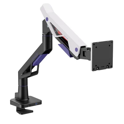 Kimex 015-5001 Monitor Tischhalterung Gaming 24 bis 57" VESA 75x75 bis 200x200 Max 30Kg mit USB-A und USB-C