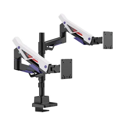 Kimex 015-5002 Monitor Tischhalterung für 2 Bildschirme 24-57" VESA 75x75 bis 200x200 Max 27kg mit USB-A und USB-C