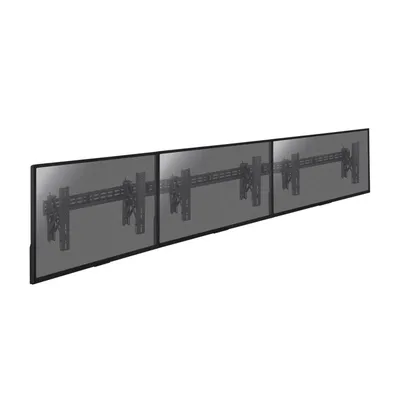 Kimex 017-2113K Videowand-Wandhalterung für 3 Bildschirme (49–55 Zoll), Push-Pull, Tragkraft 210 kg, Schwarz
