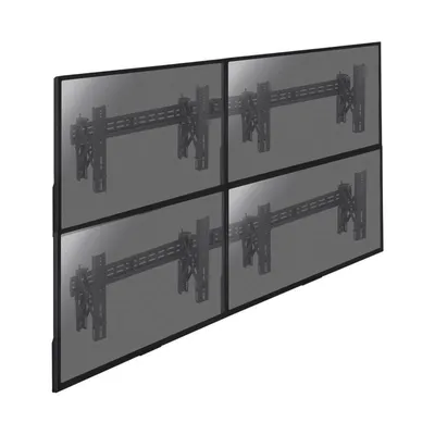Kimex 017-2122K Push-Pull-Videowandhalterung für 4 VESA-Bildschirme (49″–65″), 280 kg, Schwarz