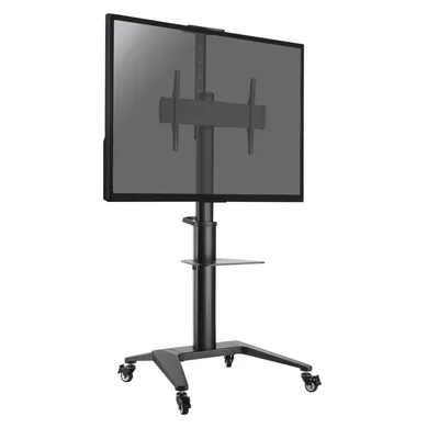 Kimex 030-1202 Mobiler Ständer für 37-70″ Bildschirme, höhenverstellbar, 70 kg Tragkraft, Rollen, Schwarz