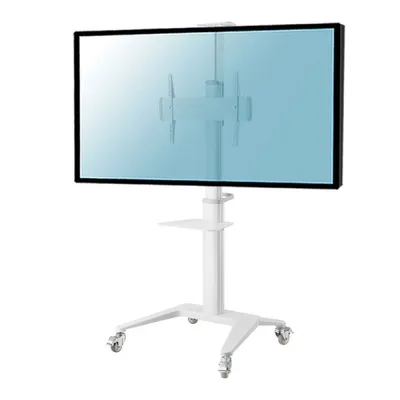 Kimex Mobiler Ständer für Videokonferenzbildschirme (37"-70") Höhe (125-160 cm), VESA 600x400, max. 70 kg, Weiß