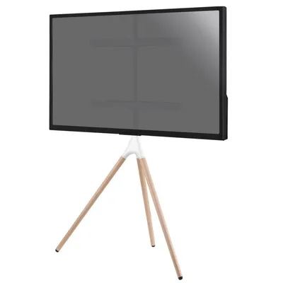 Kimex TV-Ständer mit Staffelei für 45-65 Zoll Bildschirme, Weiß/Buche
