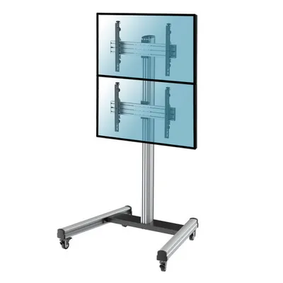 Kimex Bodenständer mit Rollen für 2 TV-Bildschirme (40–65 Zoll), Höhe 175 cm, VESA 600x400, max. 50 kg