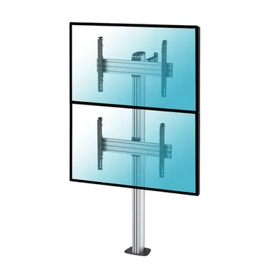 Kimex Schraub-Bodenständer für 2 Fernseher (40-65 Zoll), Höhe 175 cm, VESA 600x400, max. 50 kg